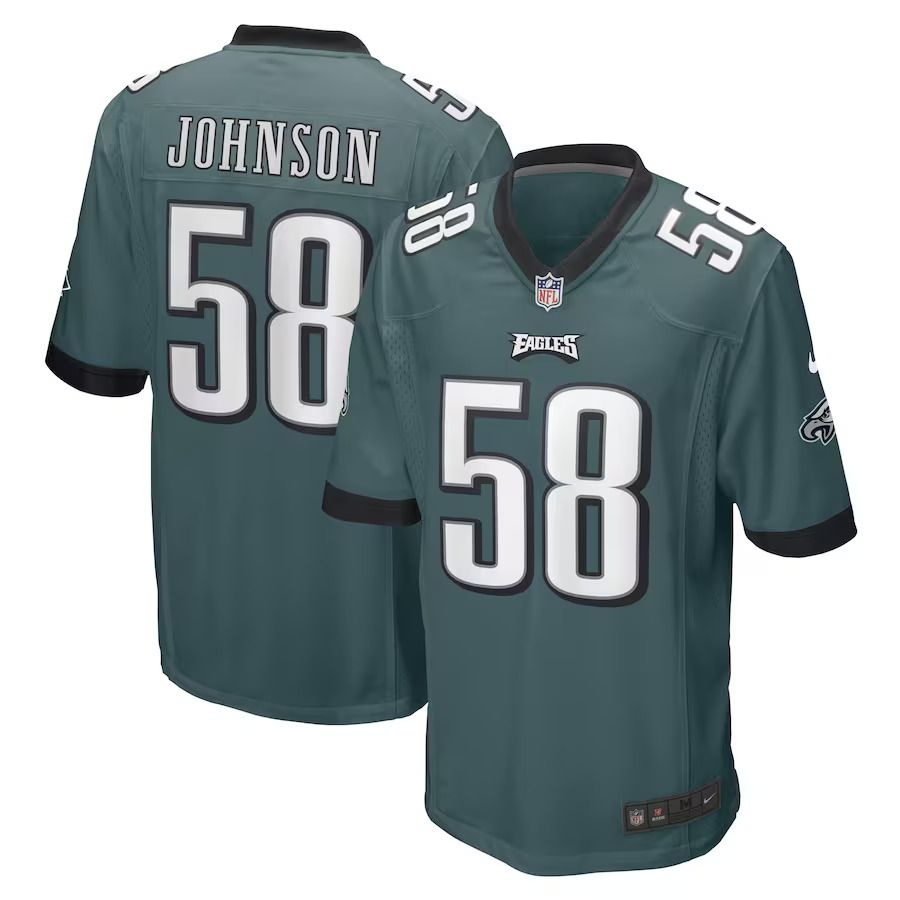 Men Philadelphia Eagles #58 Kyron Johnson Nike Midnight Green Game Player NFL Jersey->philadelphia eagles->NFL Jersey